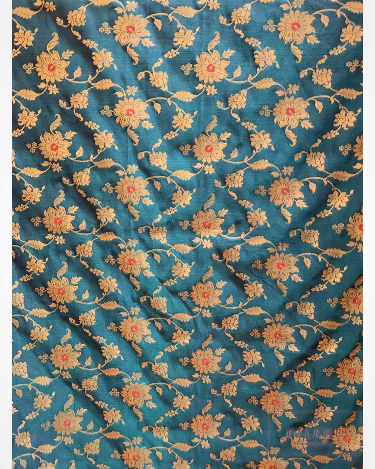 Royal Blue Banarasi Floral Jaal in Pure Silk