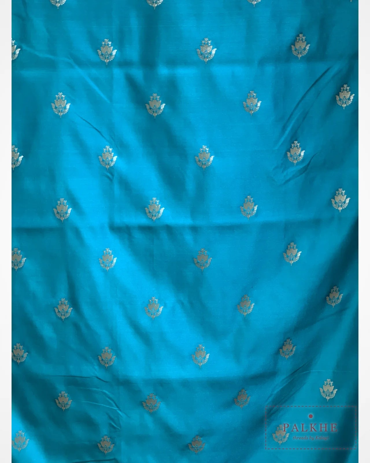 Rama Green Banarasi Floral Buttis in Pure Katan Silk