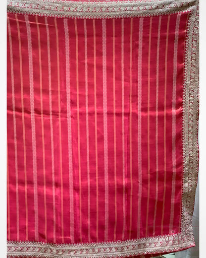 Red Tissue Silk Banarasi x Hand Embroidery