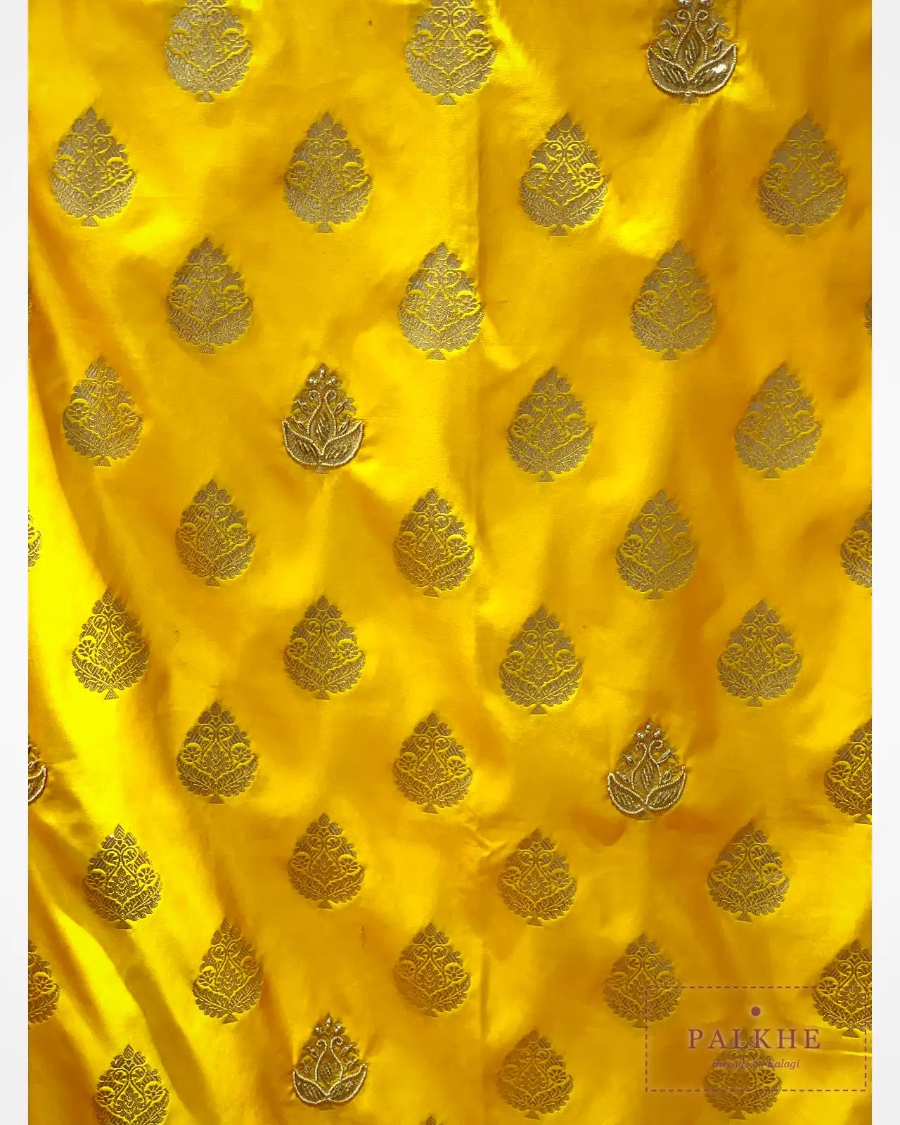 Mustard Yellow Pure Silk Banarasi x Hand Embroidered