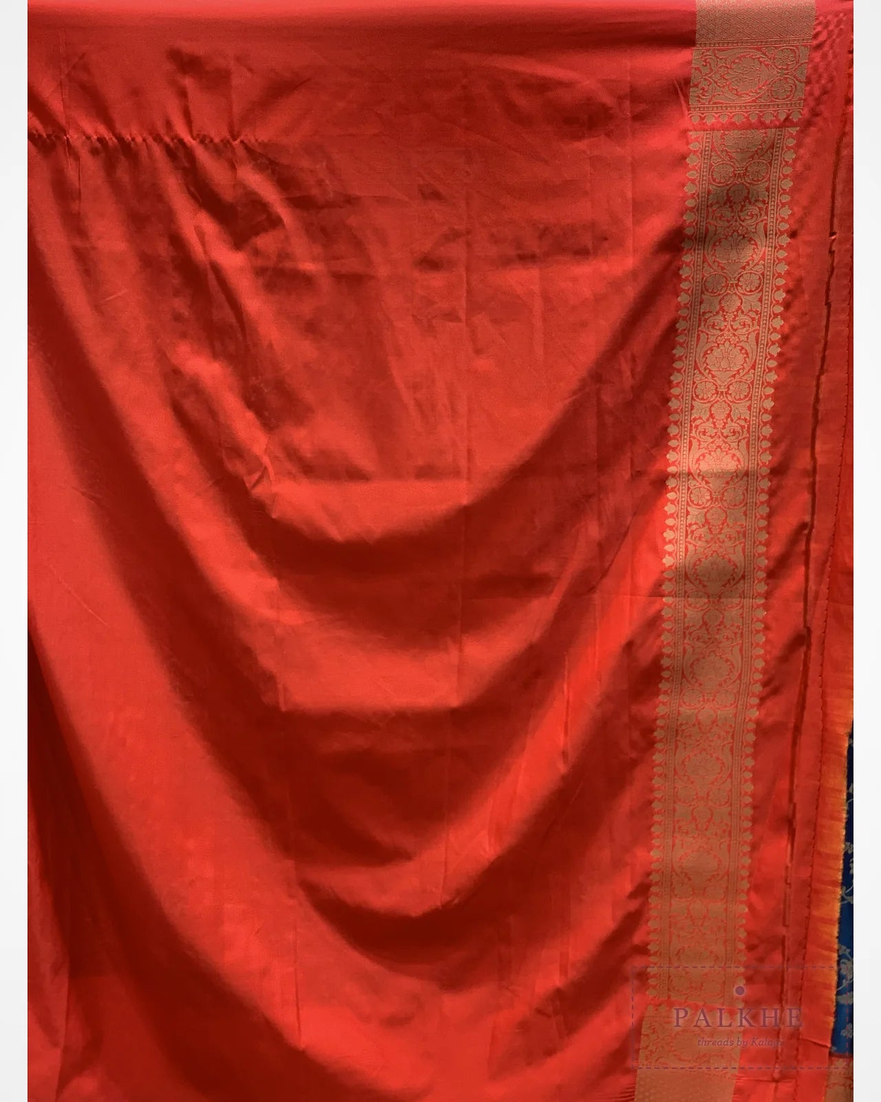 Royal Blue Banarasi Floral Jaal in Pure Silk
