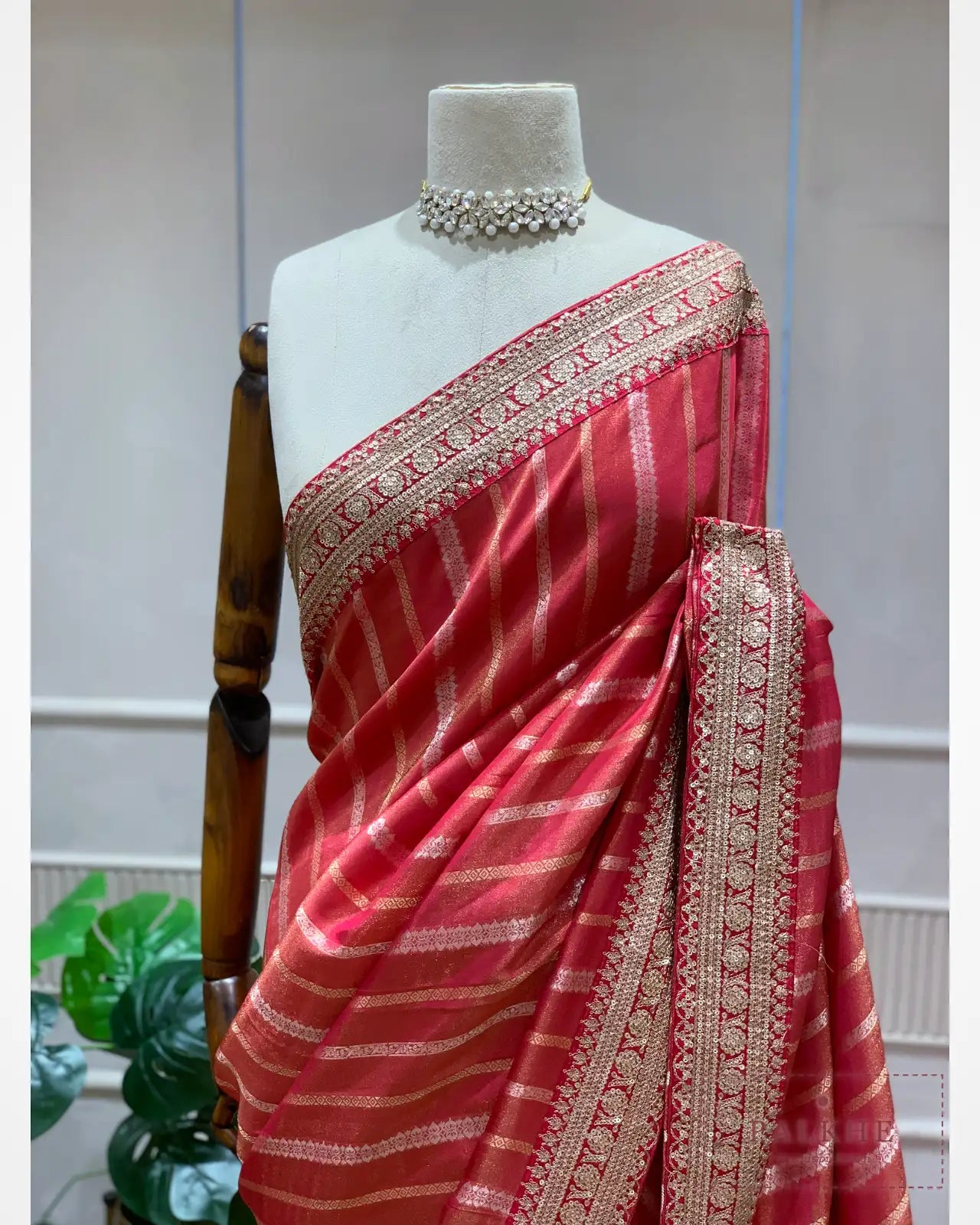Red Tissue Silk Banarasi x Hand Embroidery