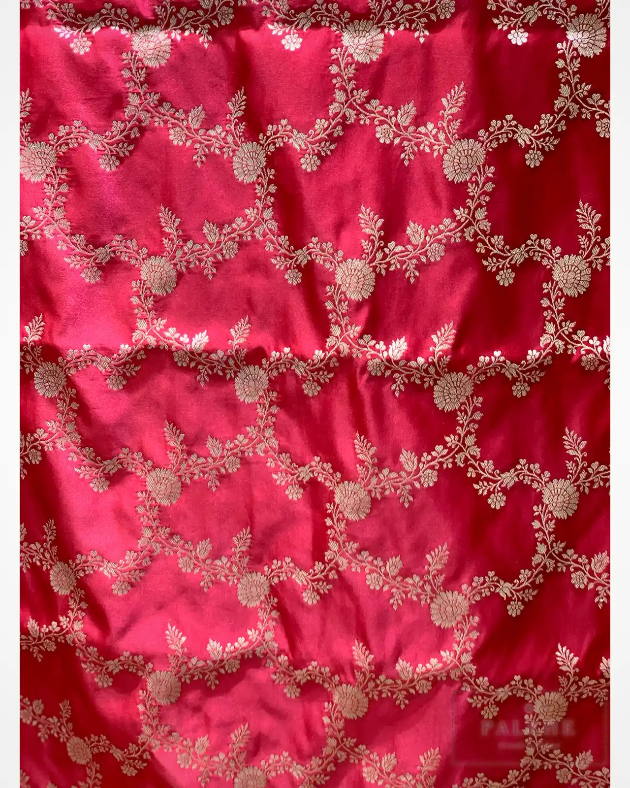 Maroon Banarasi Floral Jaal in Pure Katan Silk