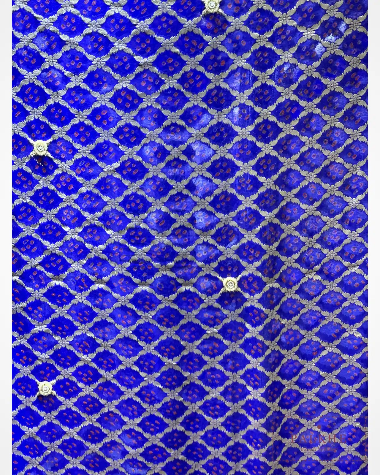 Royal Blue Bandhej x Embroidery