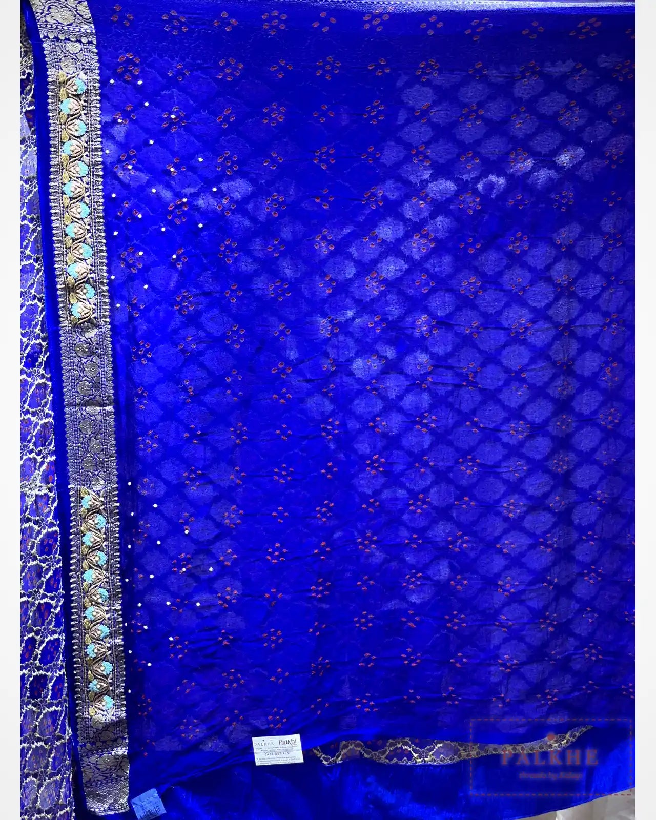 Royal Blue Bandhej x Embroidery