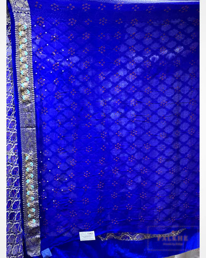 Royal Blue Bandhej x Embroidery