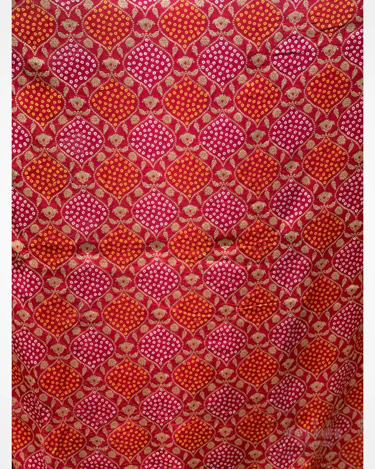 Pink Georgette Bandhej x Hand Embroidery