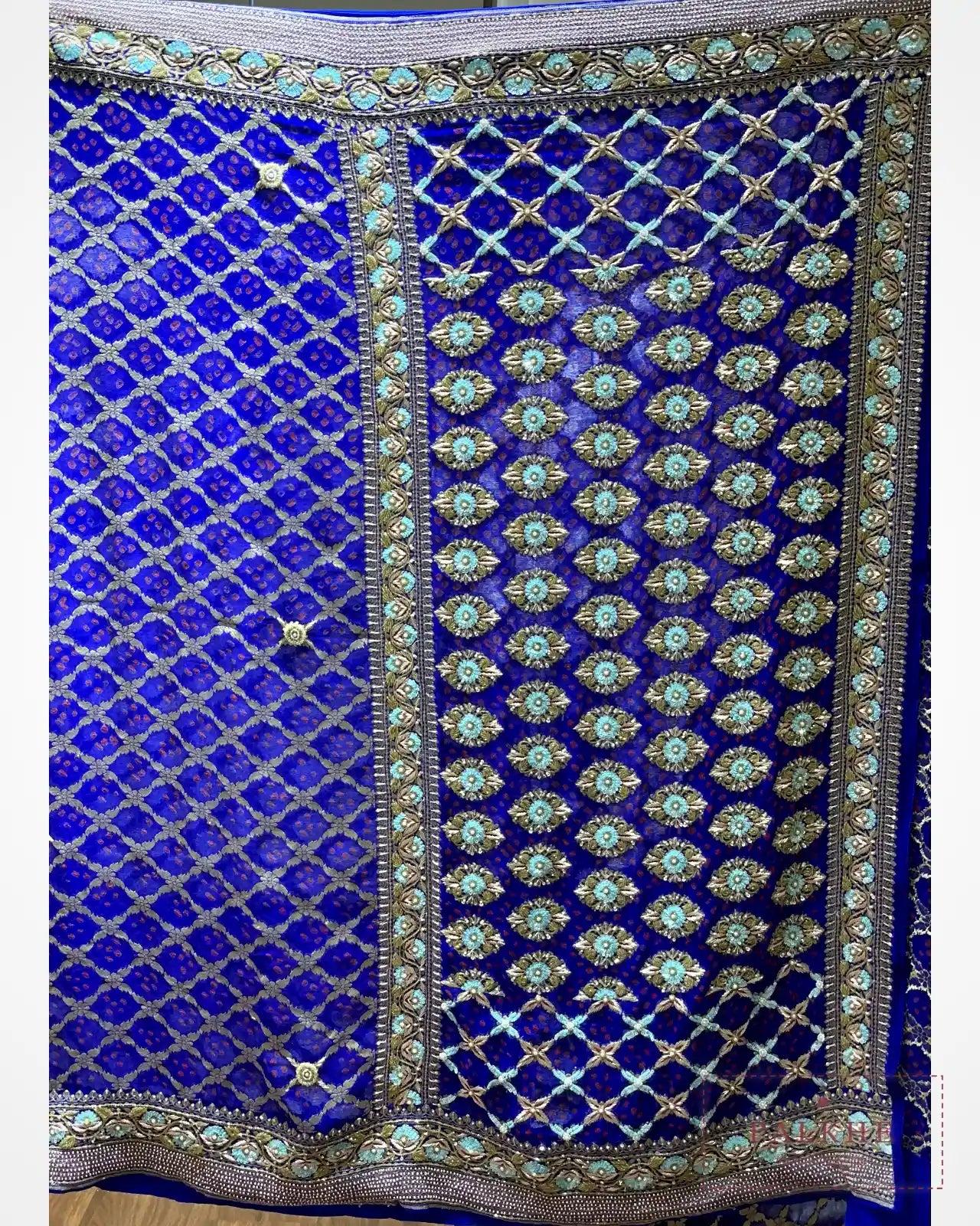 Royal Blue Bandhej x Embroidery