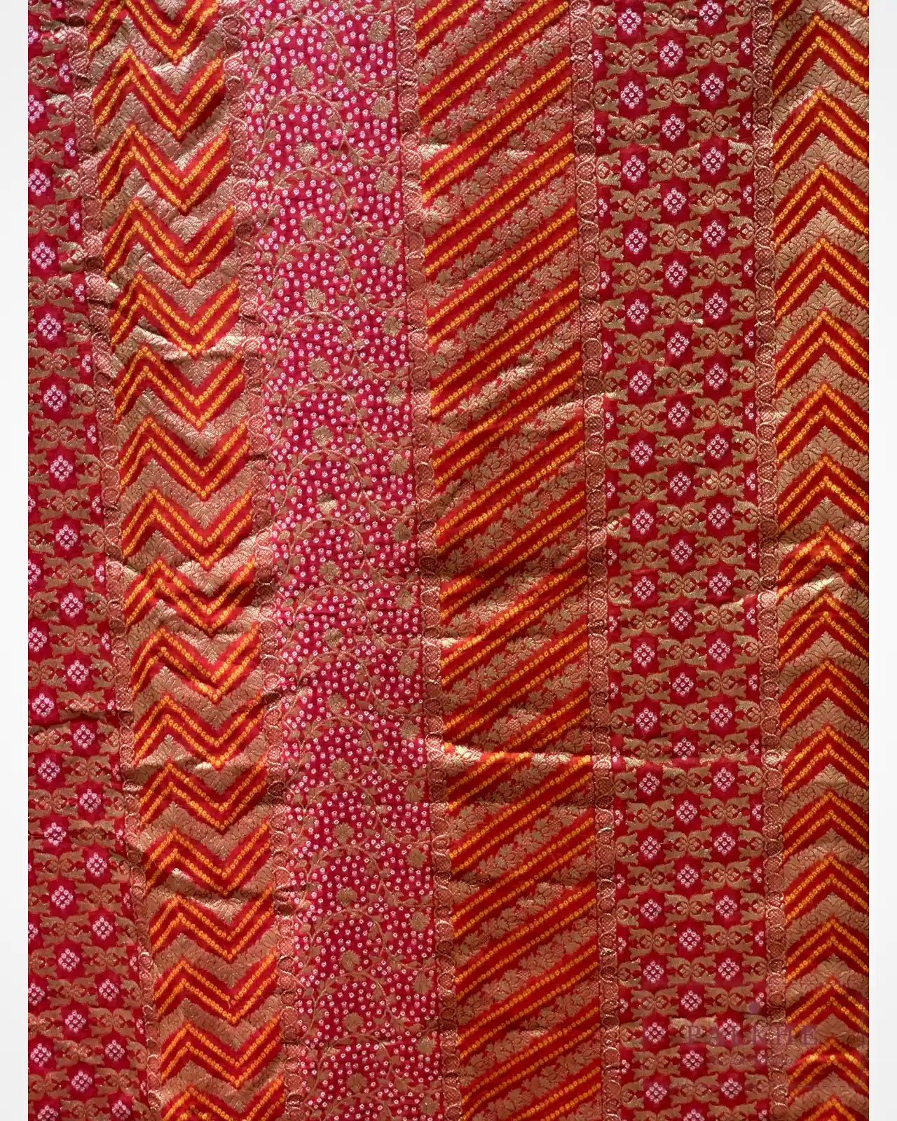 Maroon Khaddi Georgette Bandhej x Hand Embroidery