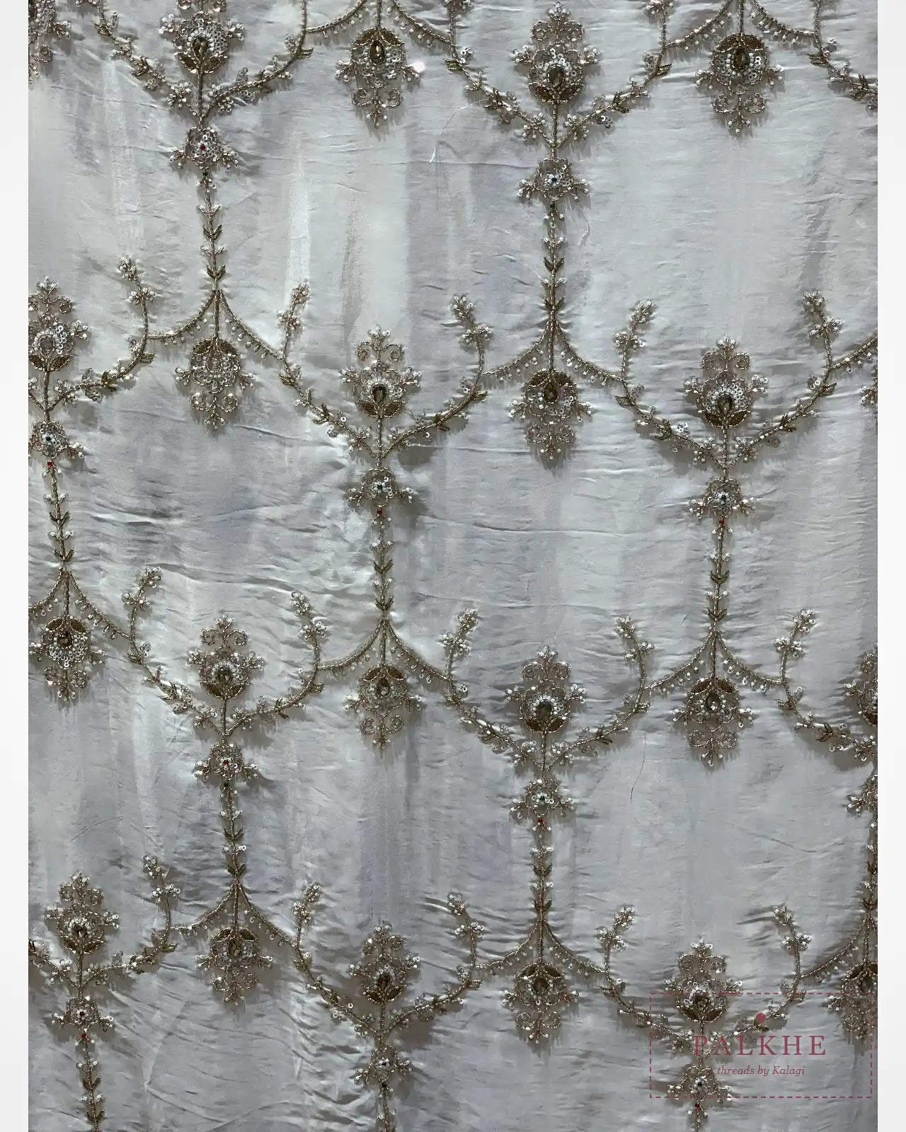 Ivory Floral Jaal Silk Fancy x Hand Embroidery