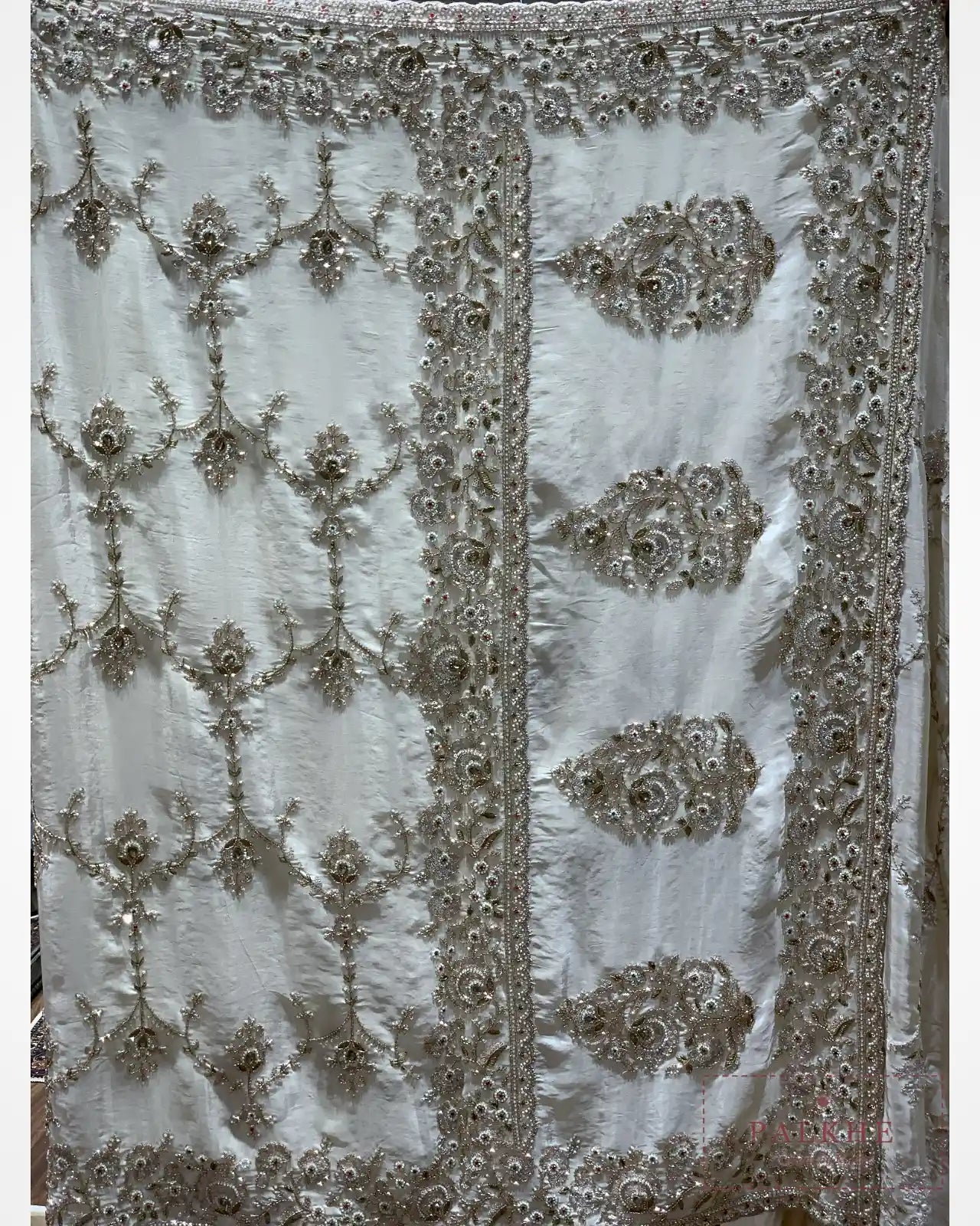 Ivory Floral Jaal Silk Fancy x Hand Embroidery