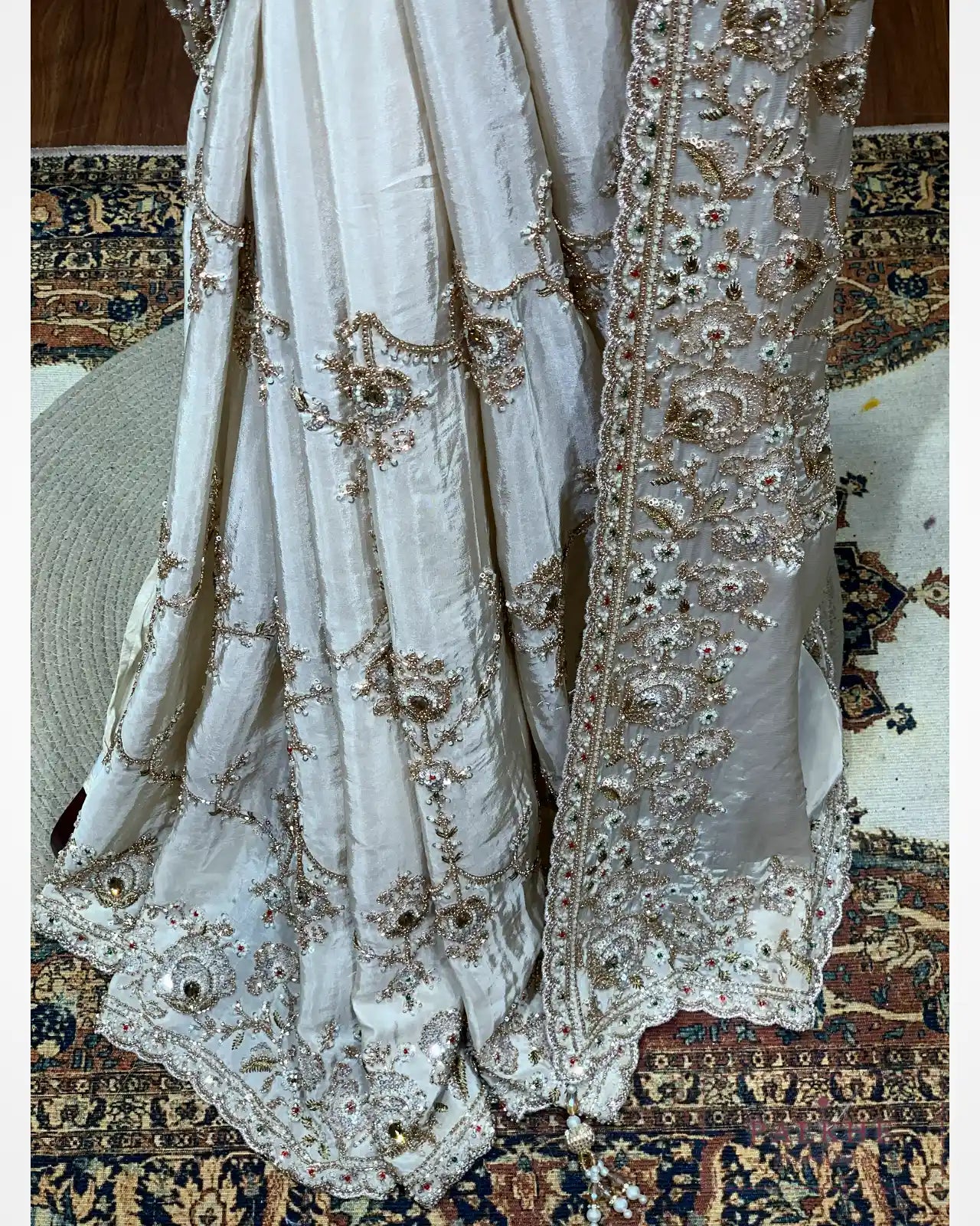 Ivory Floral Jaal Silk Fancy x Hand Embroidery