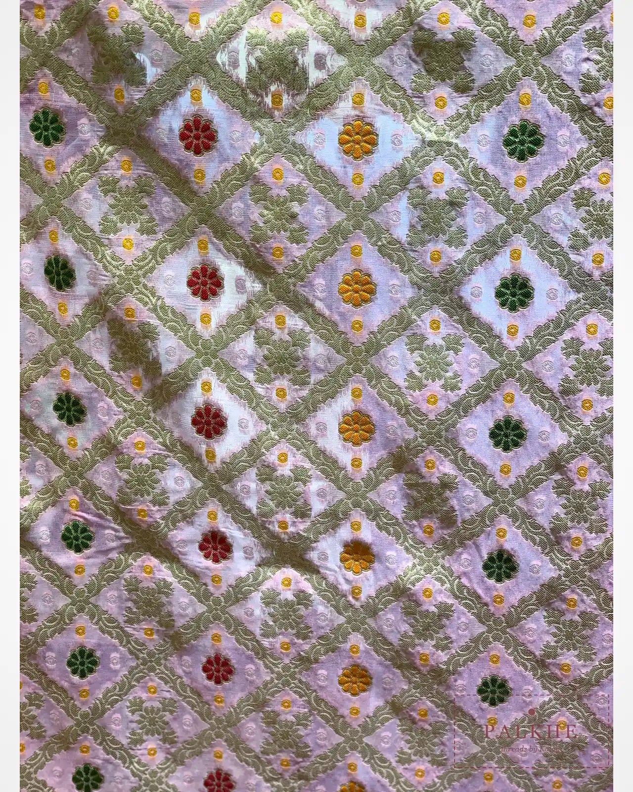 Baby Pink Bandhej Meenakari Jaal in Georgette