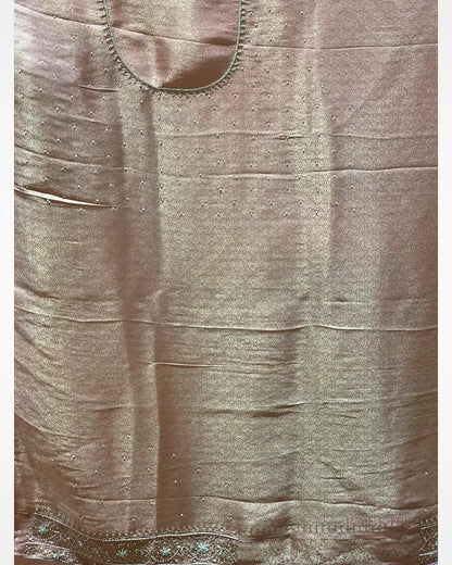 Pink Brocade Kanjivaram x Hand Embroidery