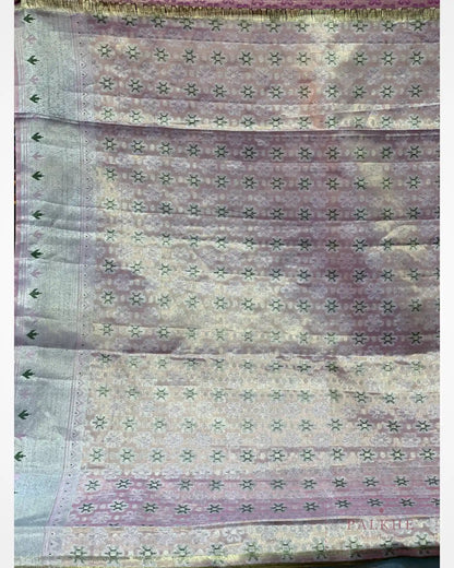 Pista Green Kanjivaram Floral Jaal in Pure Silk