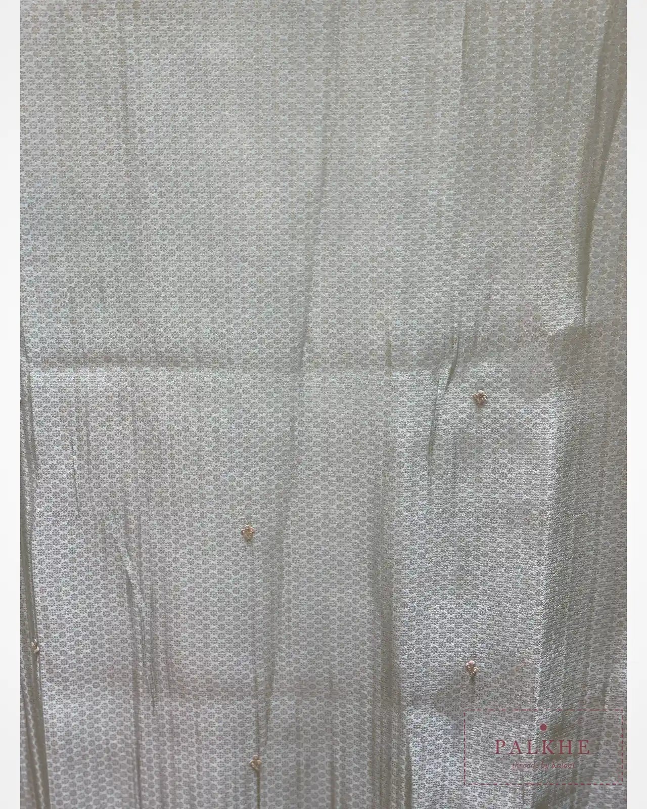 Aqua Blue Brocade Kanjivaram x Hand Embroidery