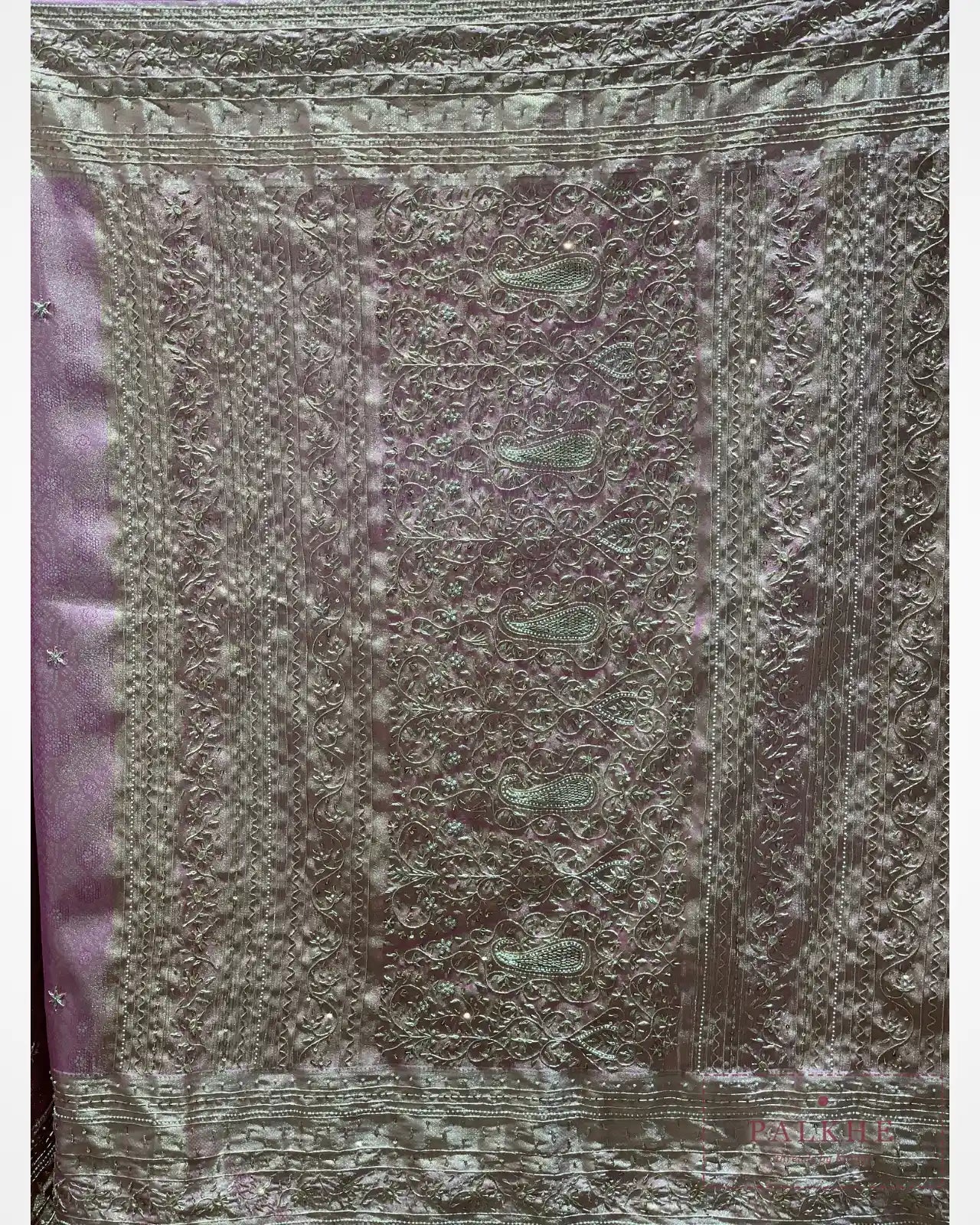 Pink Semi Silk Kanjivaram x Hand Embroidery