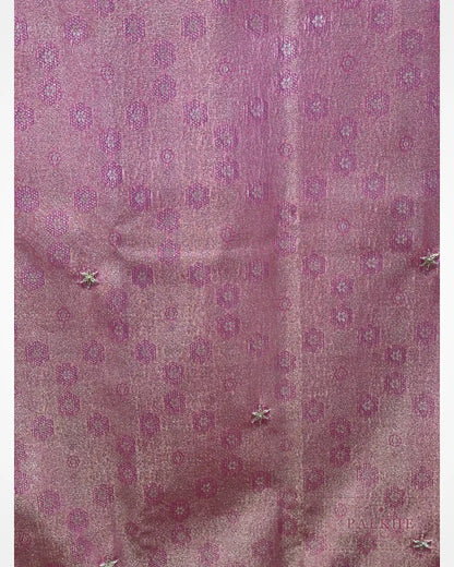 Pink Semi Silk Kanjivaram x Hand Embroidery
