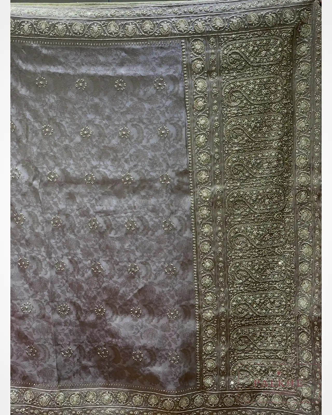 Lilac Pure Silk Banarasi x Hand Embroidery