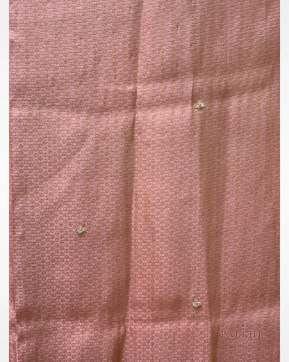 Pink Brocade Kanjivaram x Hand Embroidery