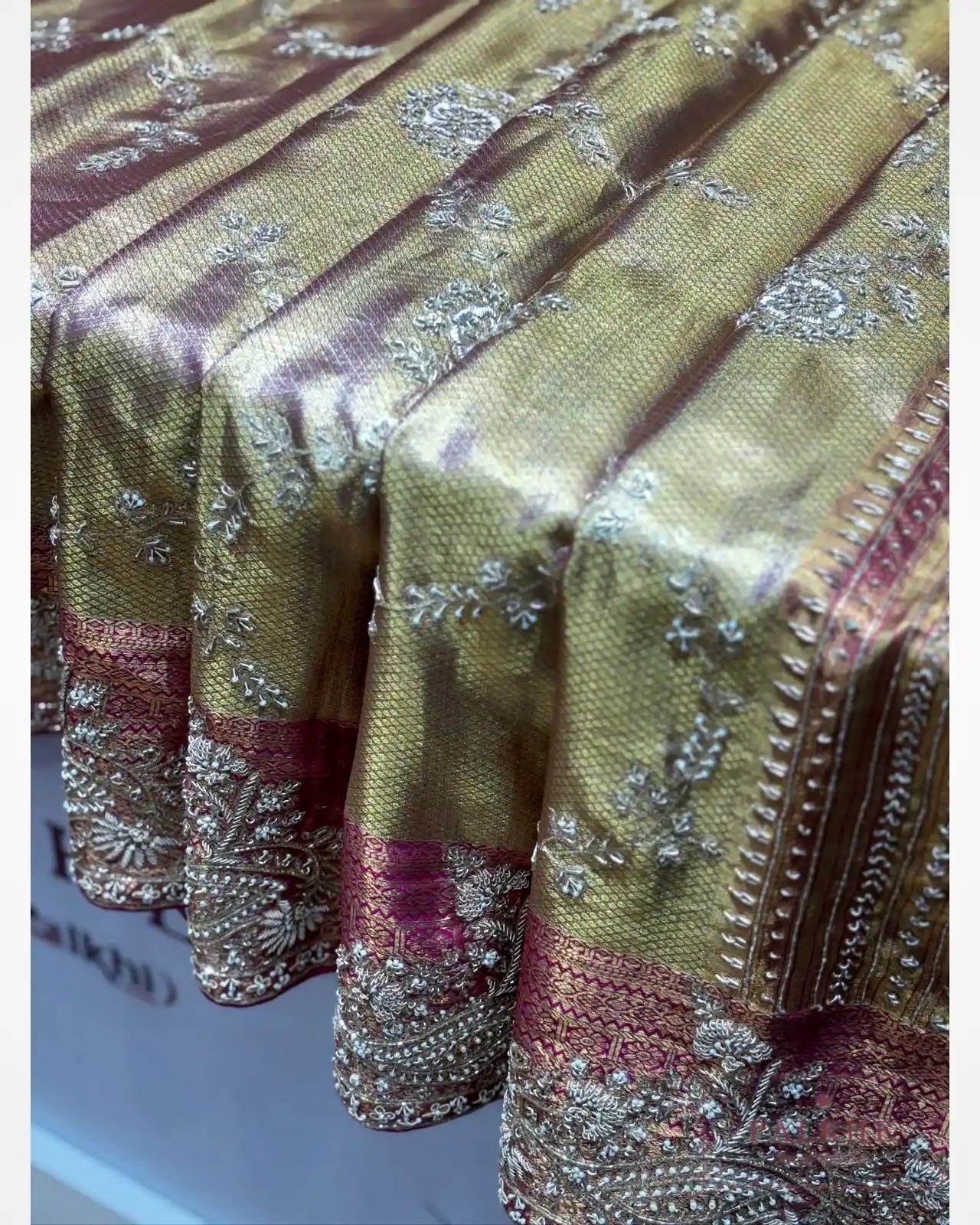 Pink Pure Silk Kanjivaram x Hand Embroidery