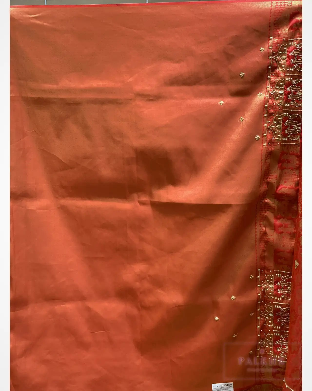 Classic Red Semi Silk Banarasi x Hand Embroidery