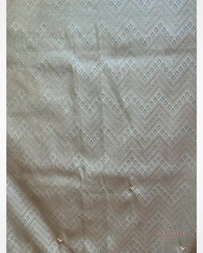 Mint Green Semi Silk Kanjivaram x Hand Embroidery