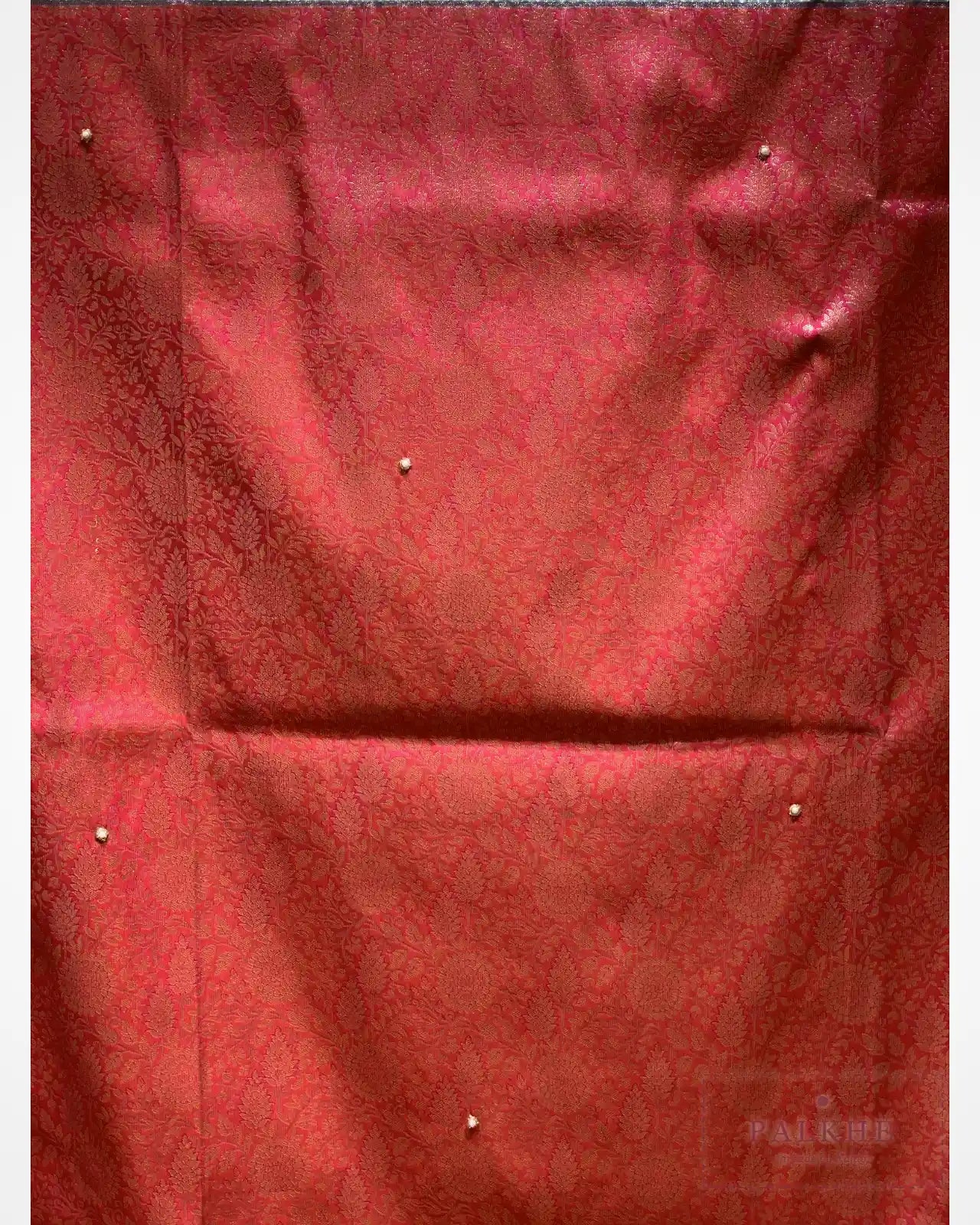 Libas Pink & Turquoise Blue Semi Silk Banarasi x Hand Embroidery