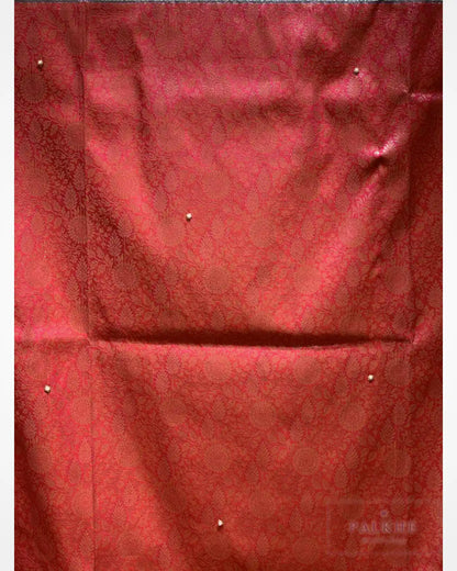 Libas Pink & Turquoise Blue Semi Silk Banarasi x Hand Embroidery