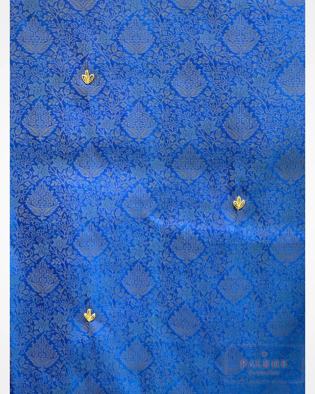 Royal Blue Semi Silk Kanjivaram x Hand Embroidery