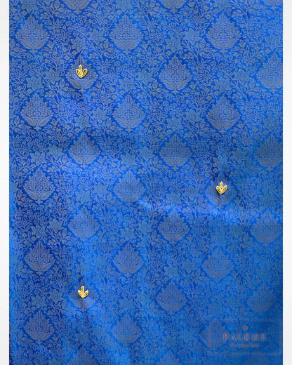 Royal Blue Semi Silk Kanjivaram x Hand Embroidery