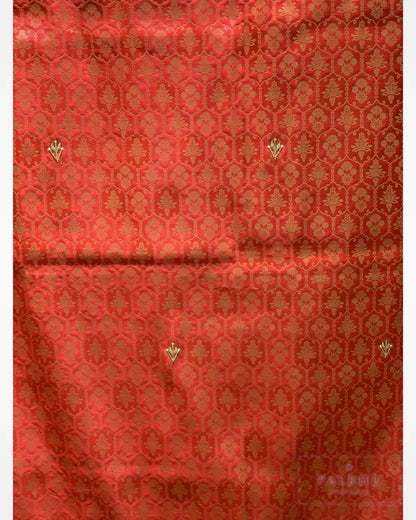 Classic Red Semi Silk Banarasi x Hand Embroidery