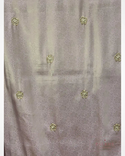 Lavender Floral Jaal Semi Silk Kanjivaram x Hand Embroidery