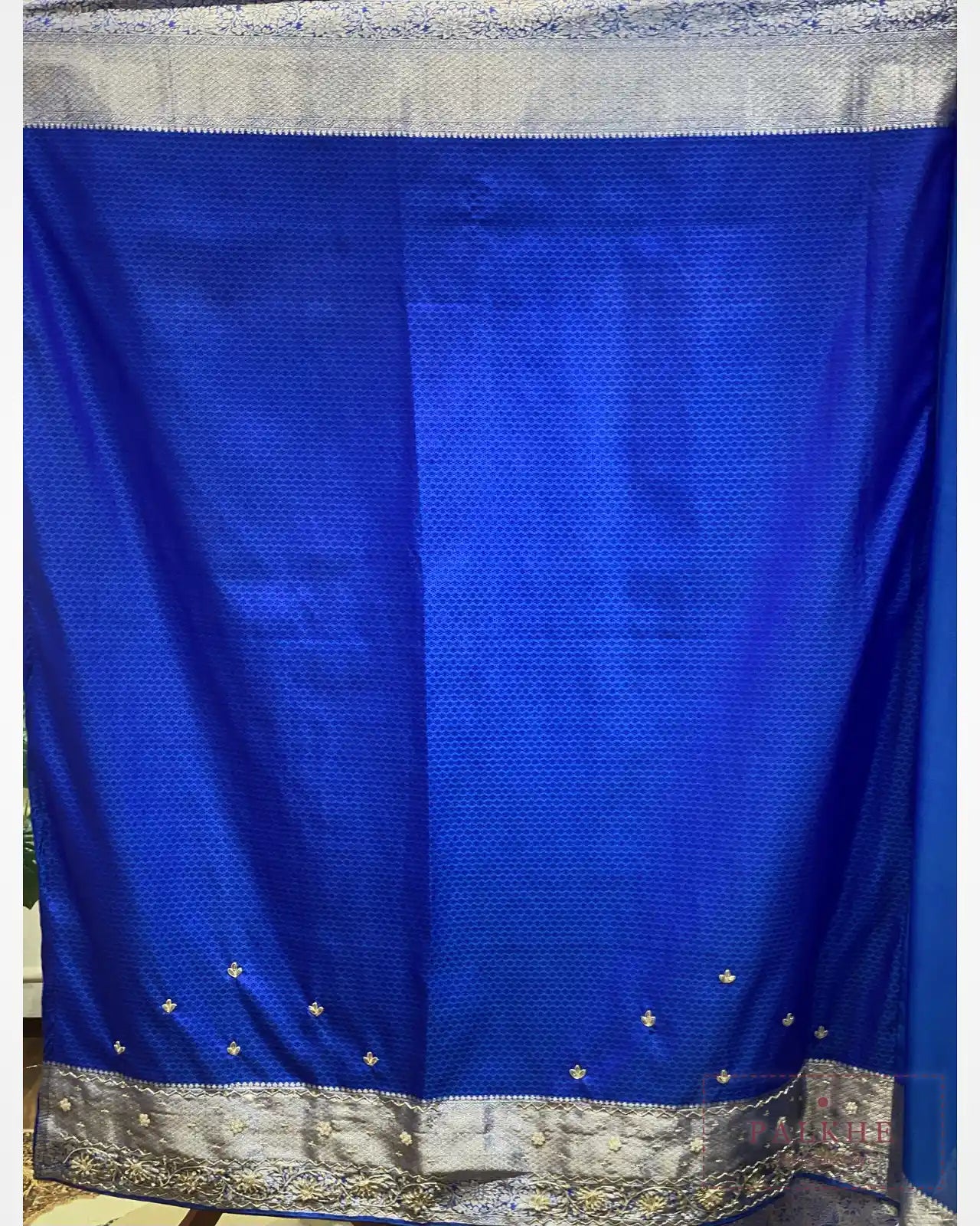 Royal Blue Semi Silk Kanjivaram x Hand Embroidery