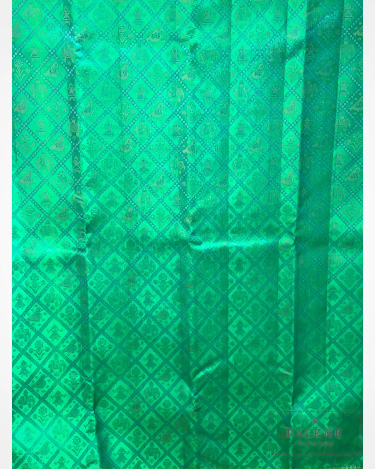 Turquoise Green Kanjivaram Brocade in Silk