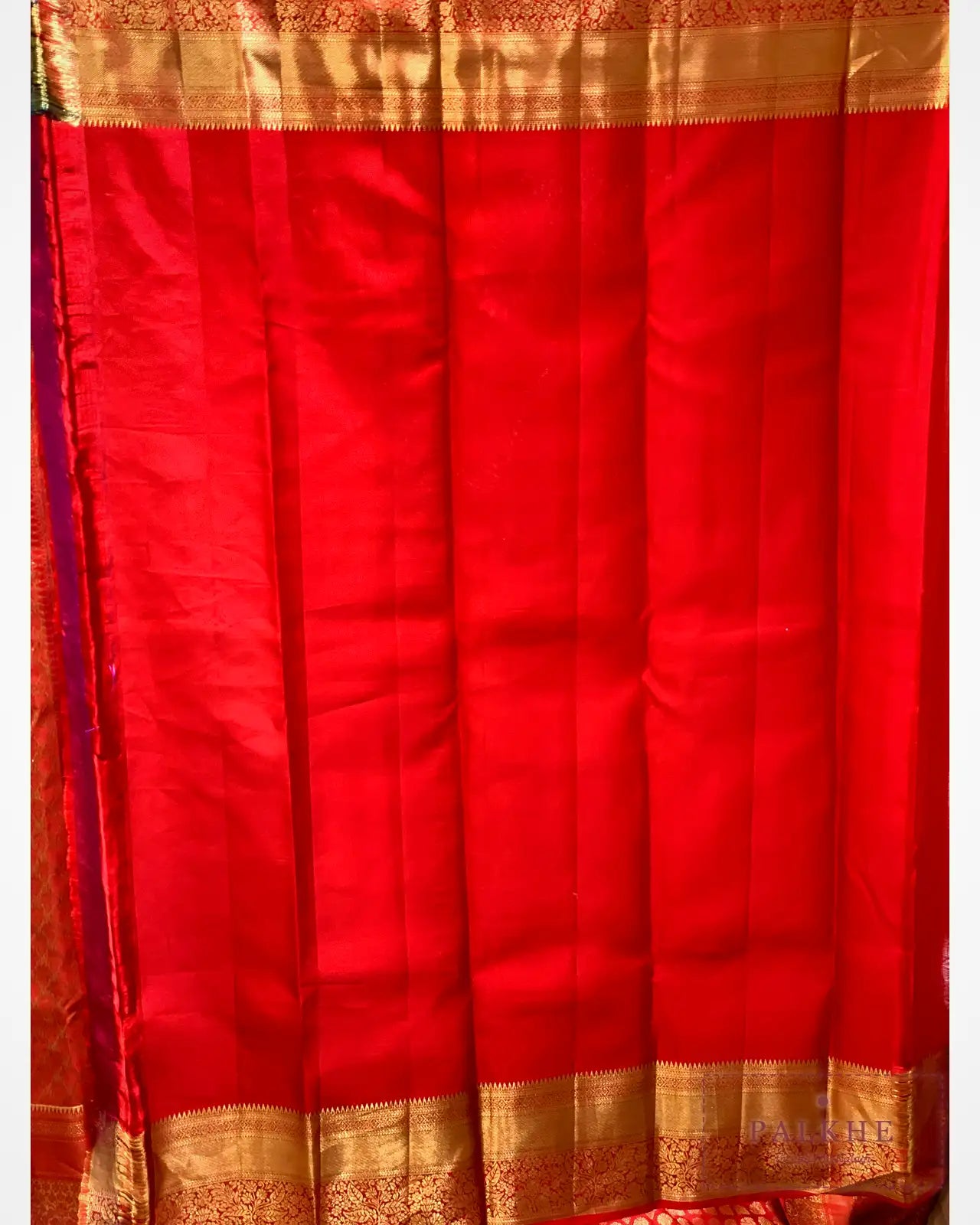 Red Kanjivaram Buttis in Pure Silk