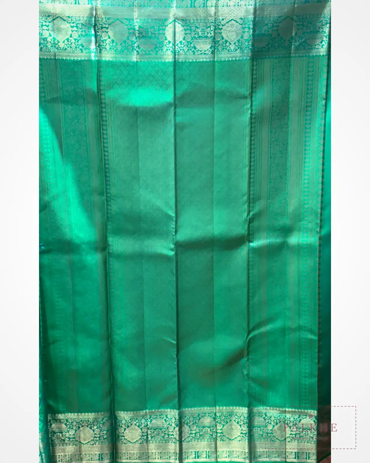 Turquoise Green Kanjivaram Brocade in Silk