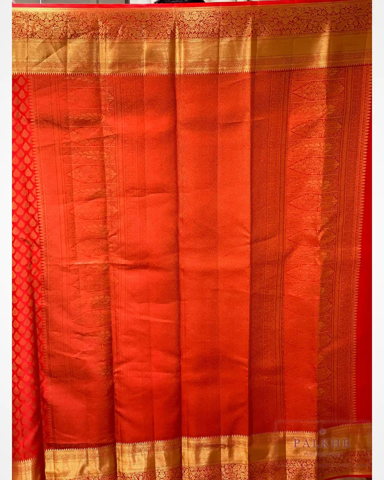 Red Kanjivaram Buttis in Pure Silk