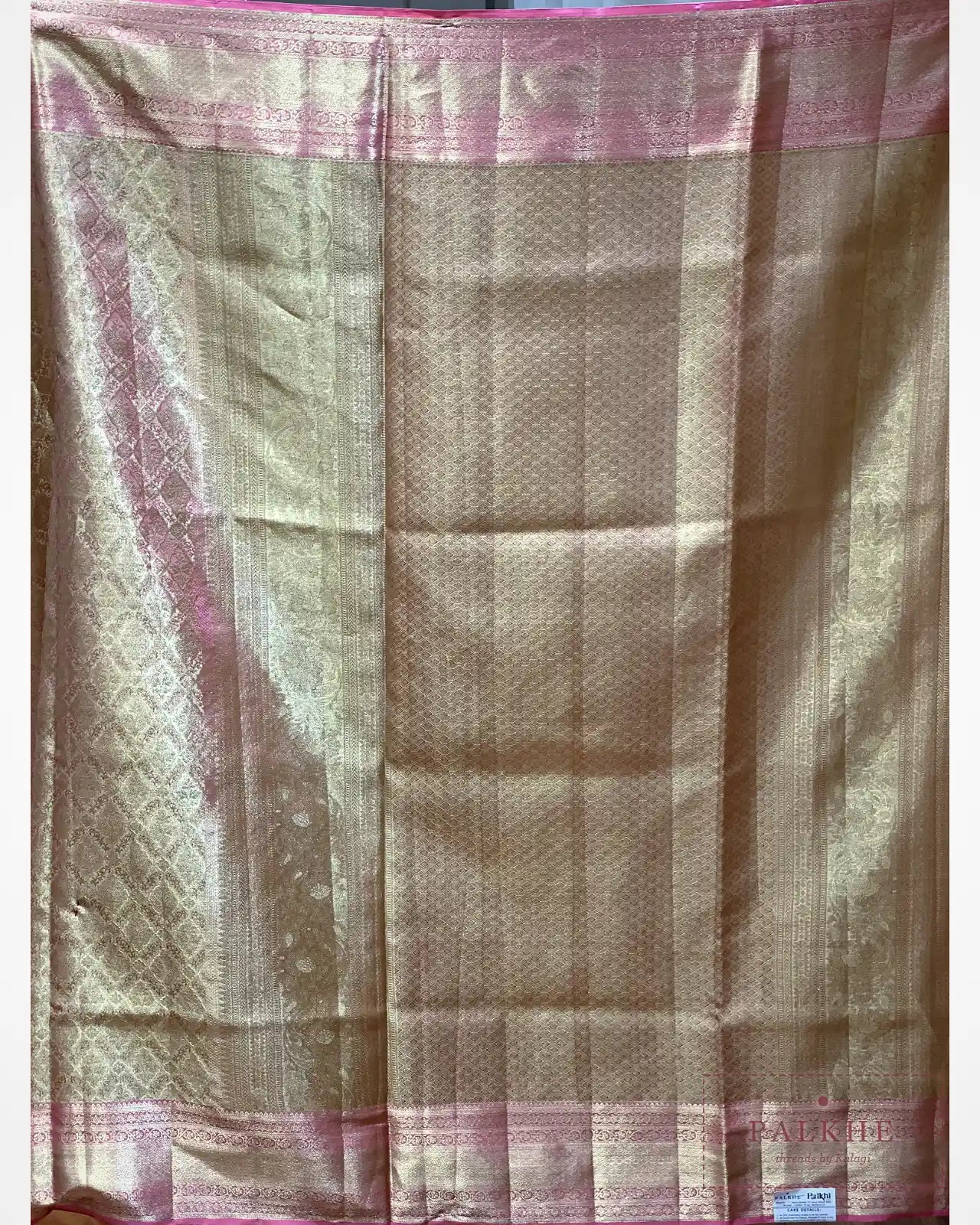 Rose Gold Kanjivaram in Tissue Brocade