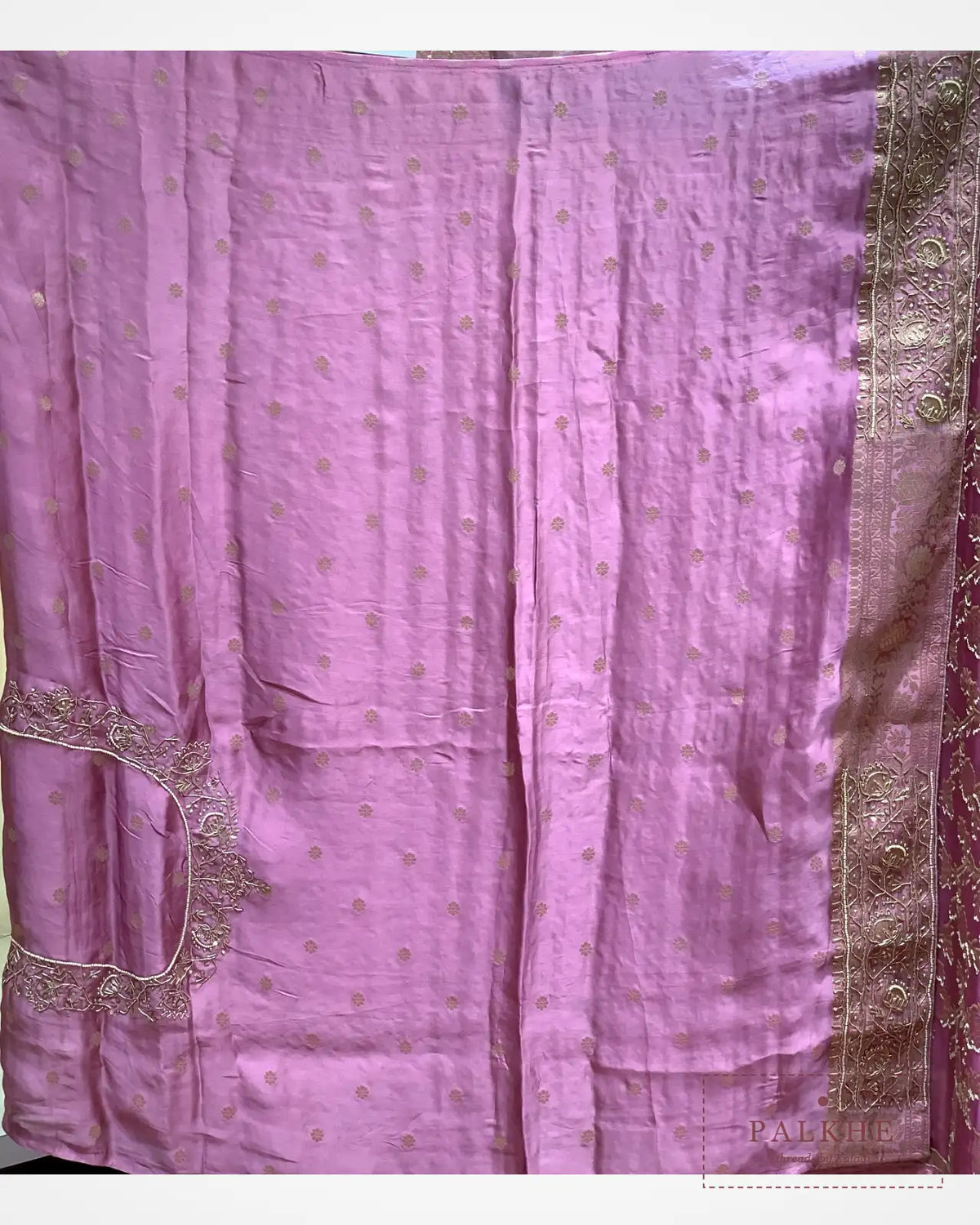 Lavender Mashru Silk Fancy x Hand Embroidery