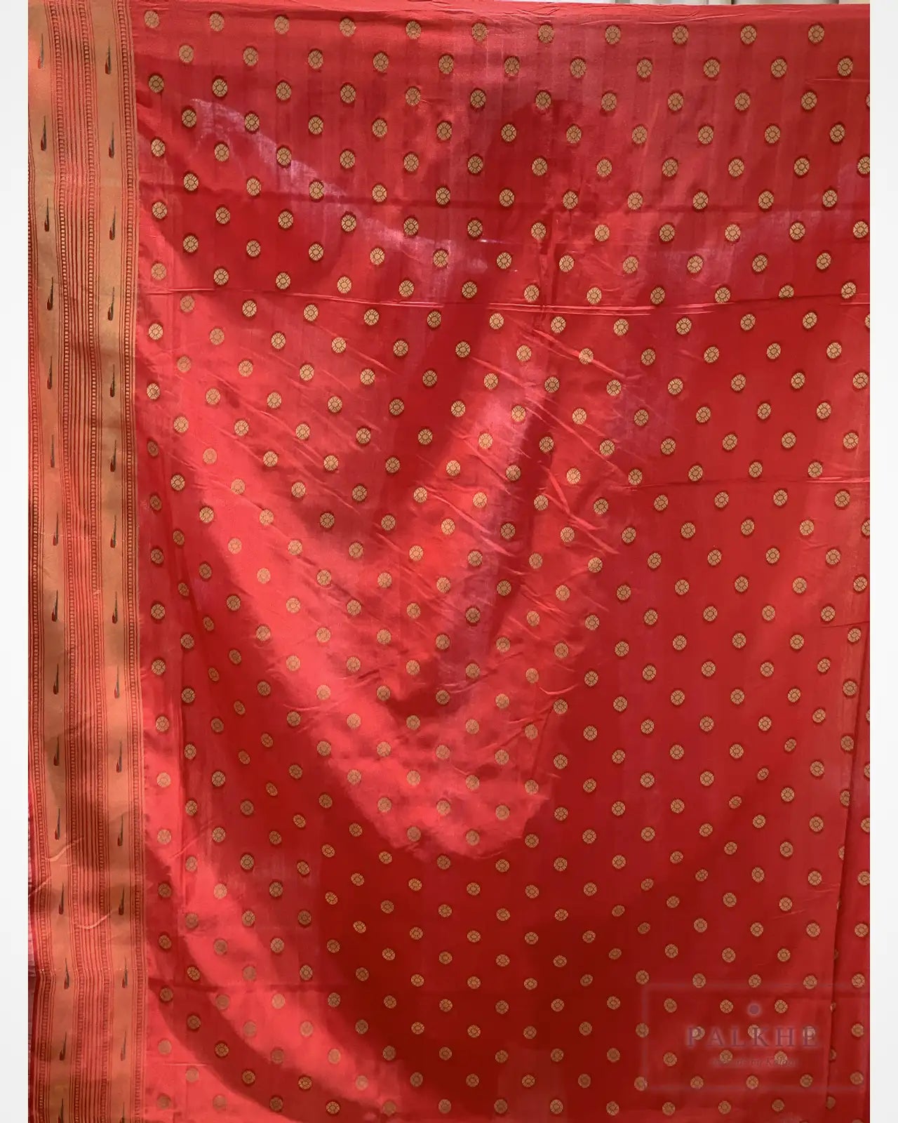 Pista Green Paithani Butti in Tissue Silk