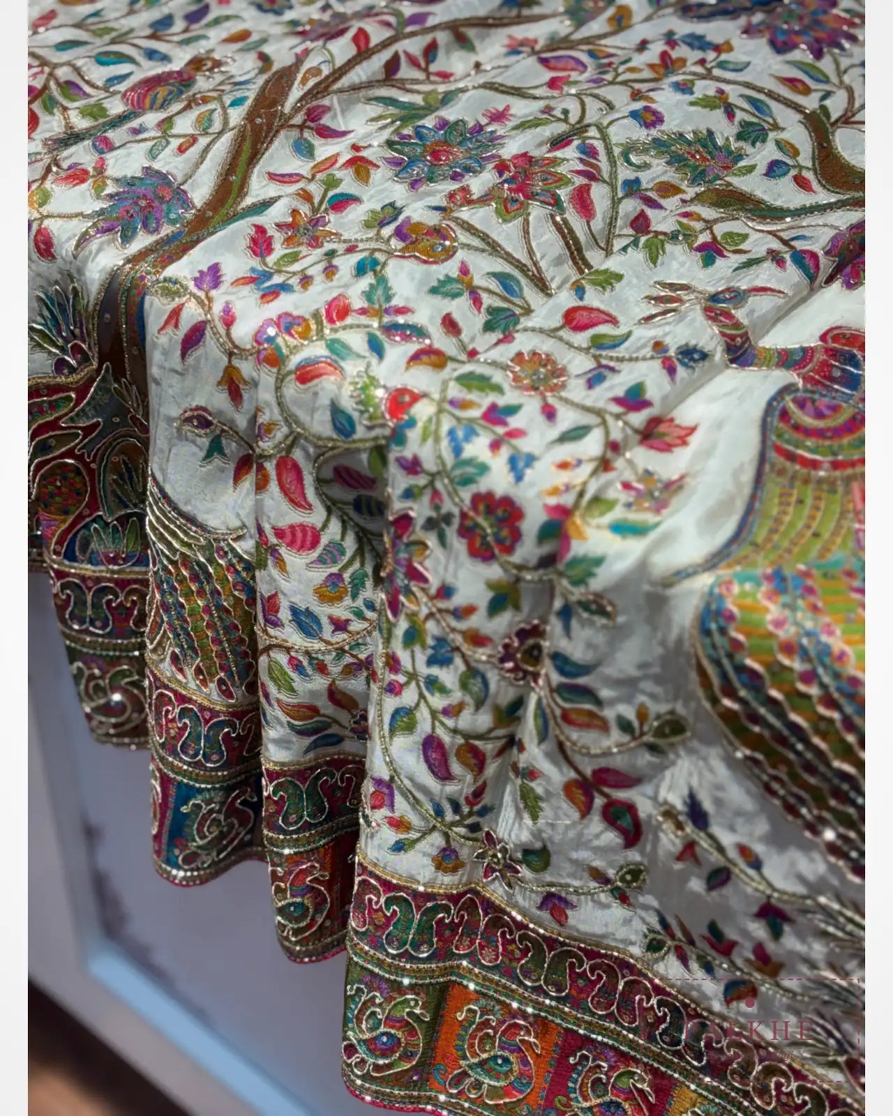 Multicolor Silk Pashmina x Hand Embroidery