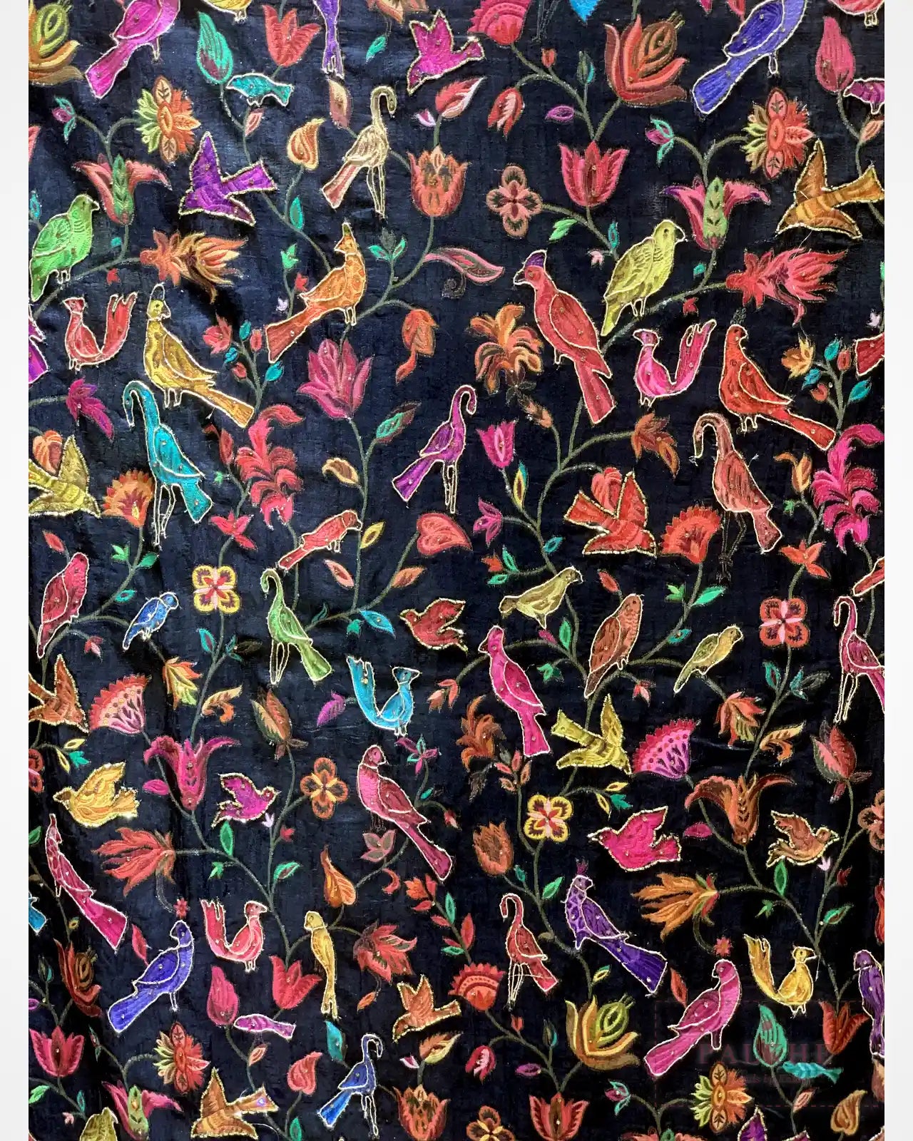 Black Pashmina x Hand Embroidered