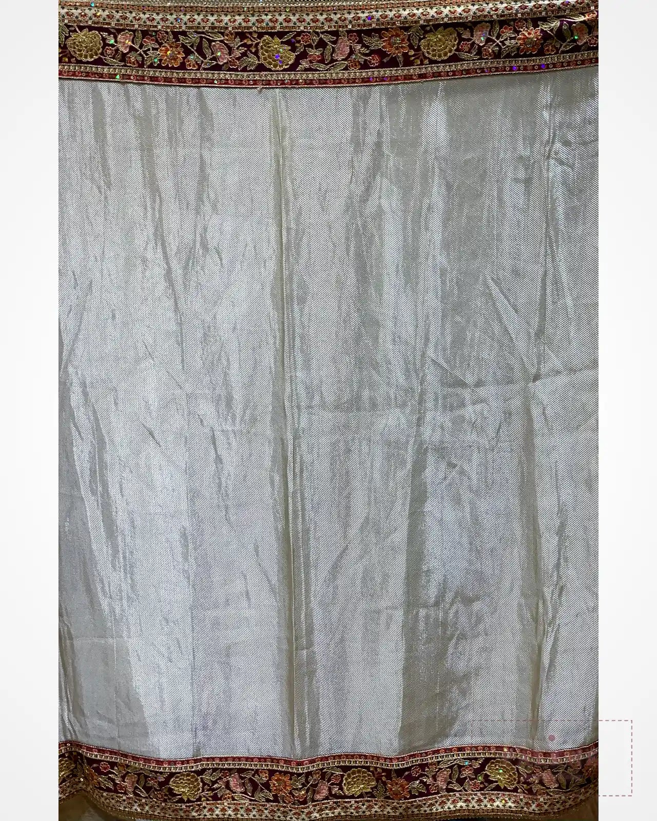 Gold Tissue Silk Pashmina x Hand Embroidery