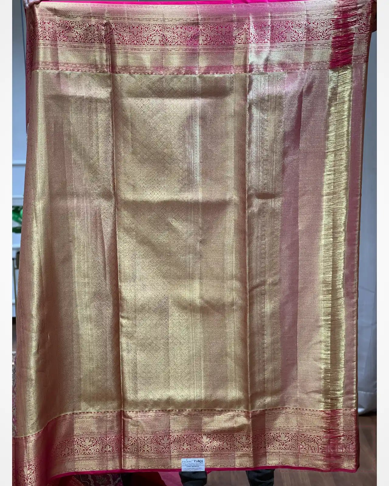 Ornate Gold Kanjivaram Animal Motifs in Tissue Brocade Silk