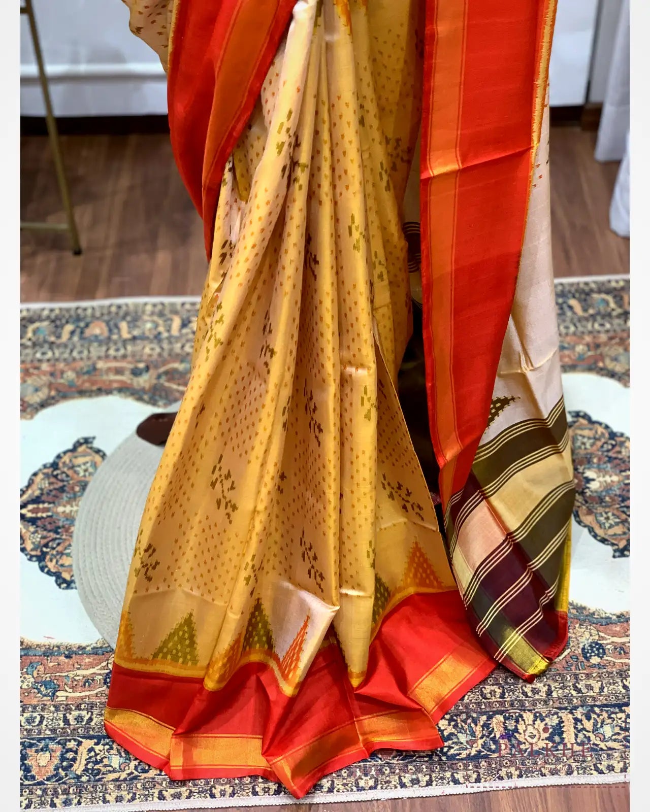 Beige Patola in Pure Silk