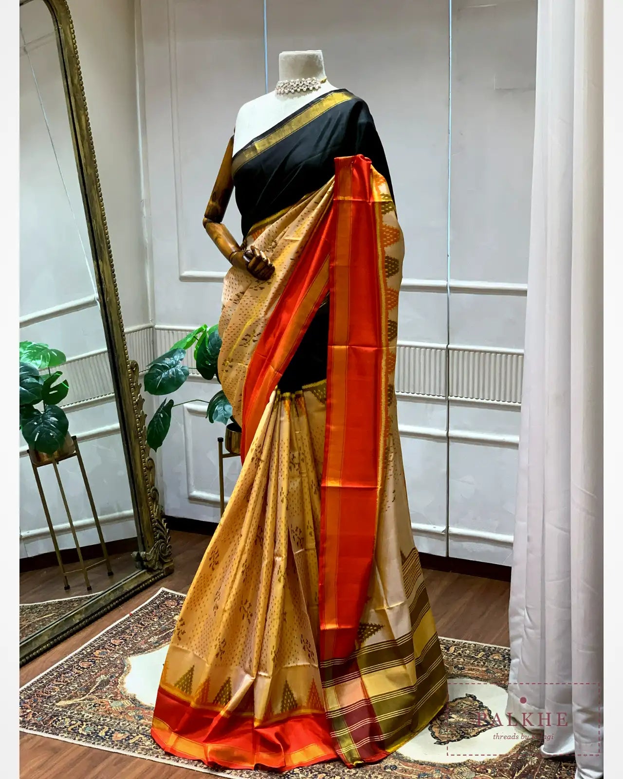 Beige Patola in Pure Silk