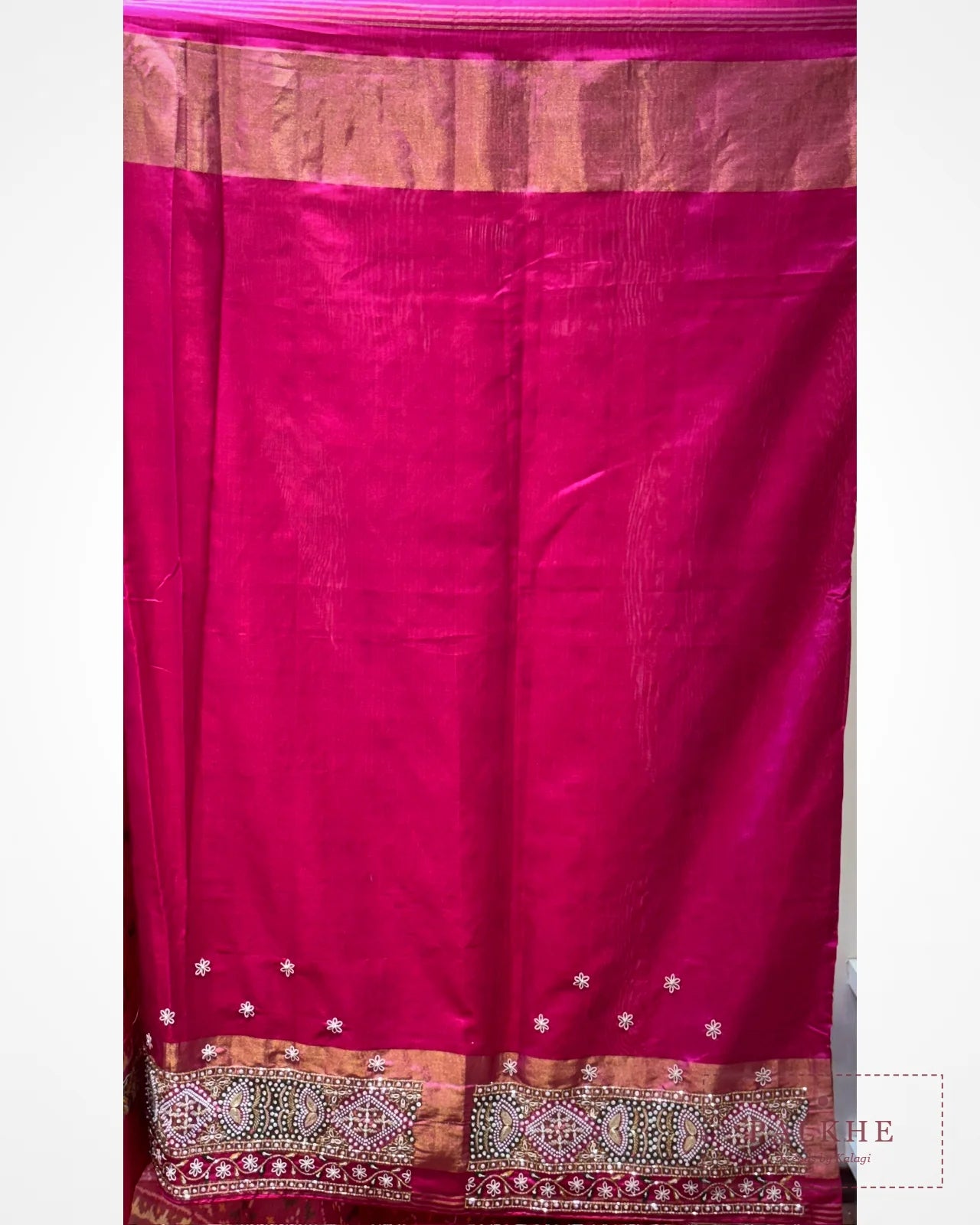 Rani Pink Pochampally Patola x Hnad Embroidery