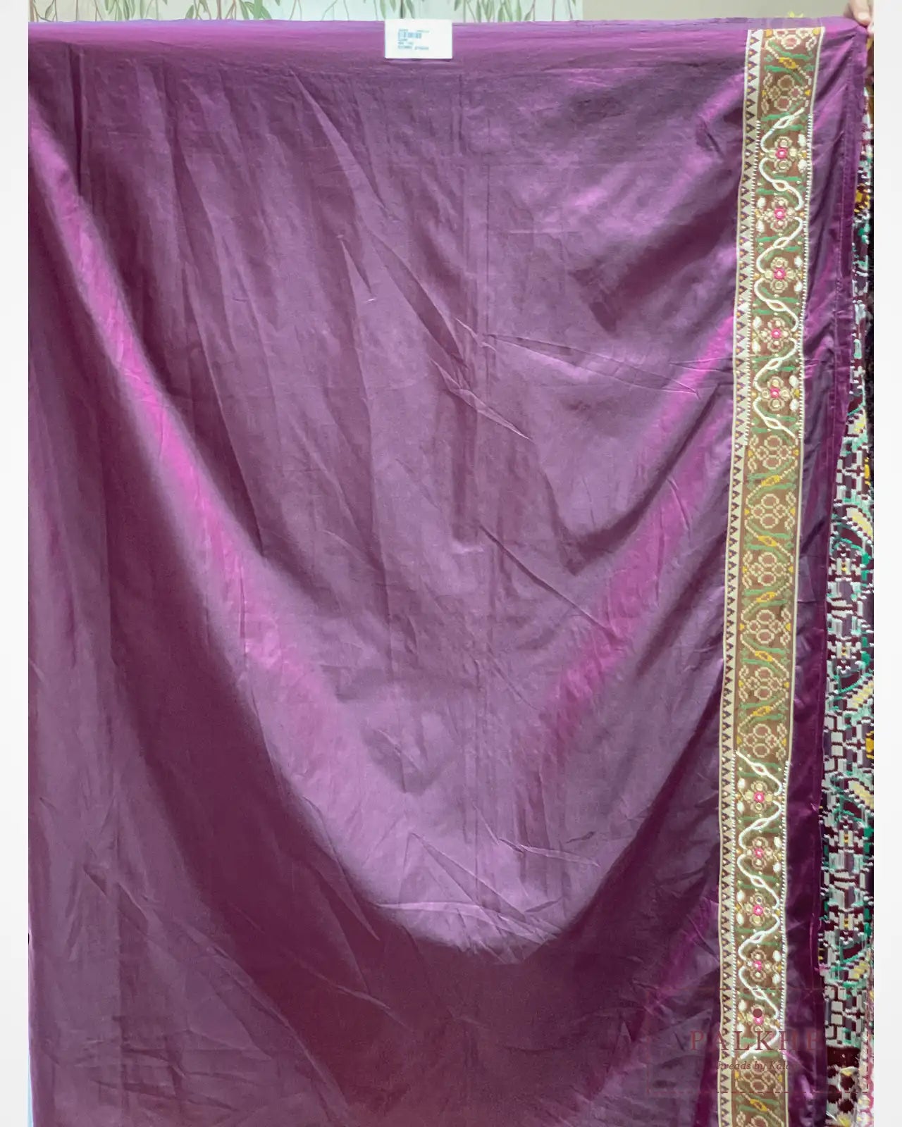 Wine Semi Silk Patola x Hand Embroidery