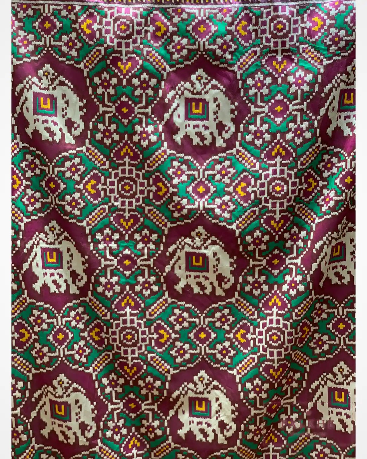 Wine Semi Silk Patola x Hand Embroidery